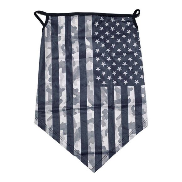 NEW Shein Sun Protection Earhook Neck Gaiter American Flag Grey Black - Picture 6 of 9